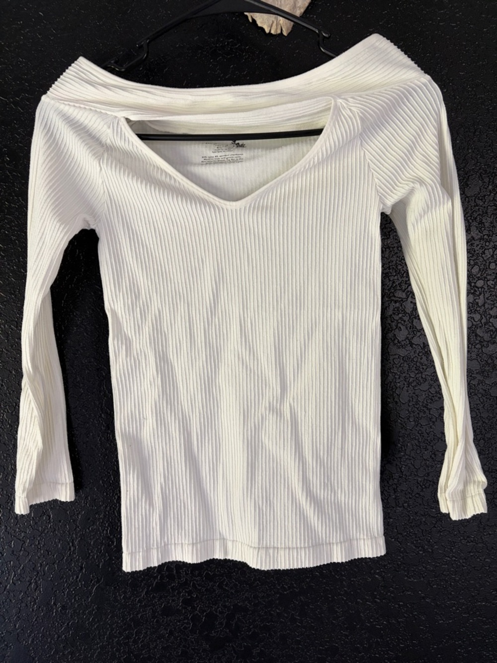 Intimately By Free People Off-Shoulder Ribbed Long Sleeve Top - White